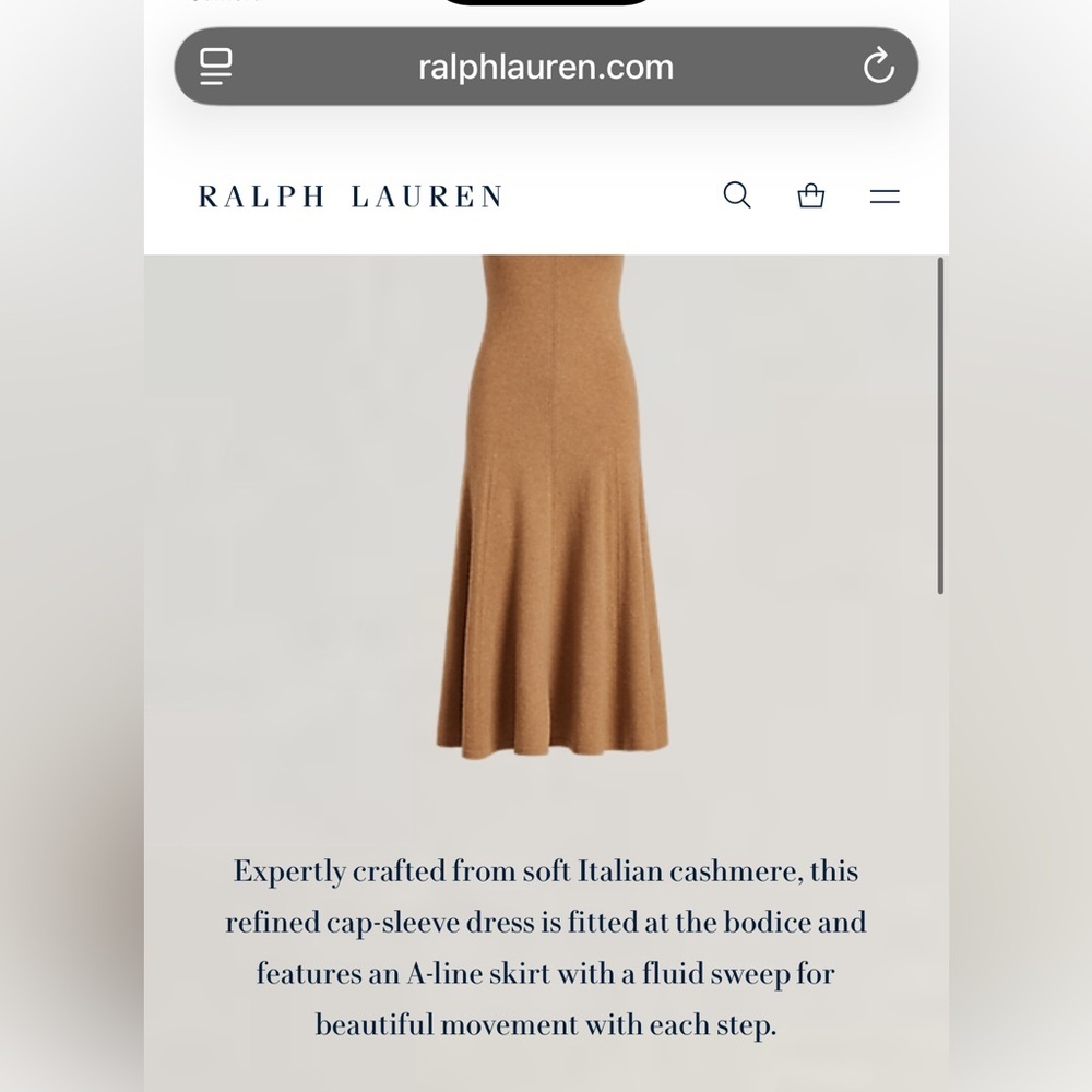 Polo Ralph Lauren Cashmere Cap-Sleeve Dress scoop neck size large - Picture 15 of 16